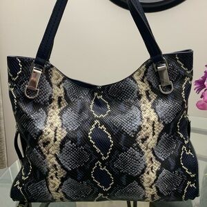 Vince Camuto Snakeskin Leather Embossed Tote Bag